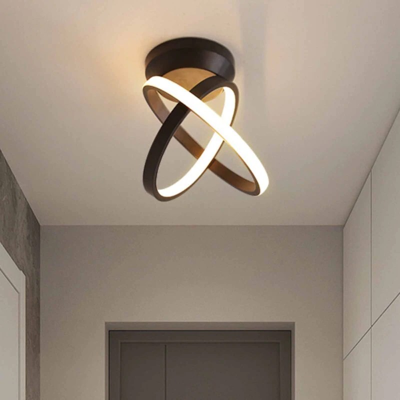 Interwiner Black Metal LED Ceiling Light